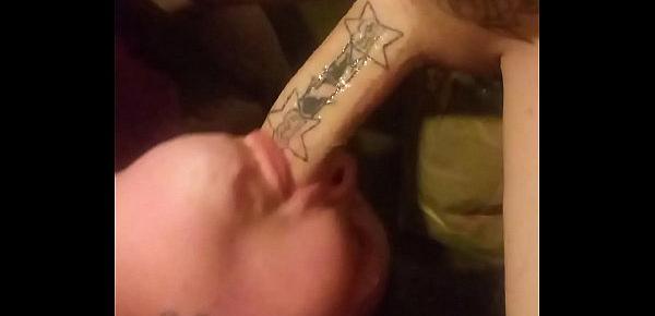 Renee Cheeks upside down deepthroat